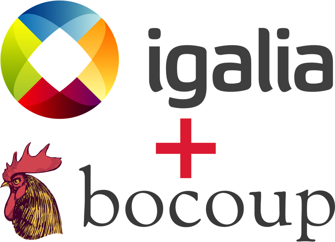 Our two logos with a plus sign between them.